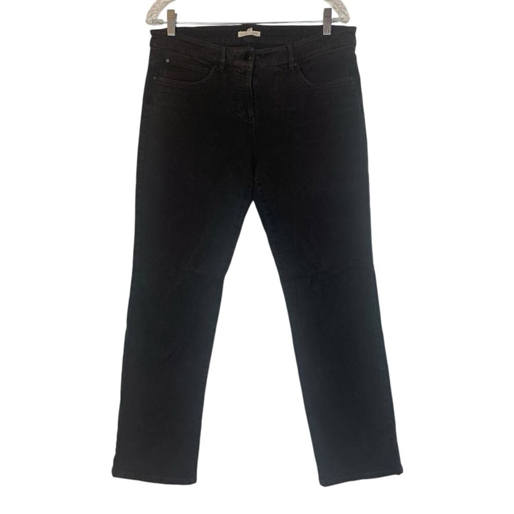 Eileen Fisher womens medium lightweight black jeans straightleg denim cotton